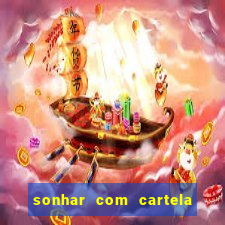 sonhar com cartela de bingo