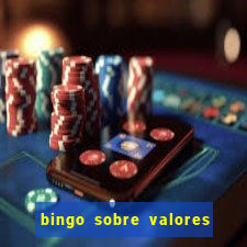 bingo sobre valores para imprimir